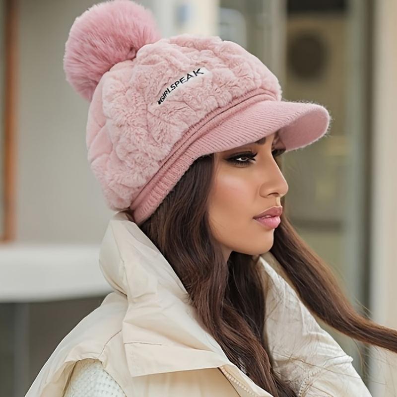 🎁A legjobb ajándék neki🎁👒-Női meleg téli sapka rövid karimájú🥰