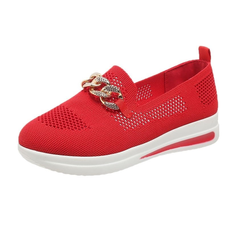 🔥Hot Sale 50% KEDVEZMÉNY - Női szövött, légáteresztő, alkalmi Wedge tornacipő