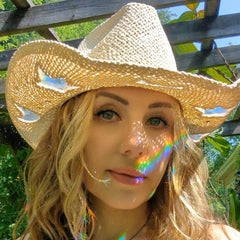 🌞Nyári akció 49% kedvezménnyel🤠Suncatcher Cowgirl szalmakalap✨Készíts szivárványt bármikor, bárhol!