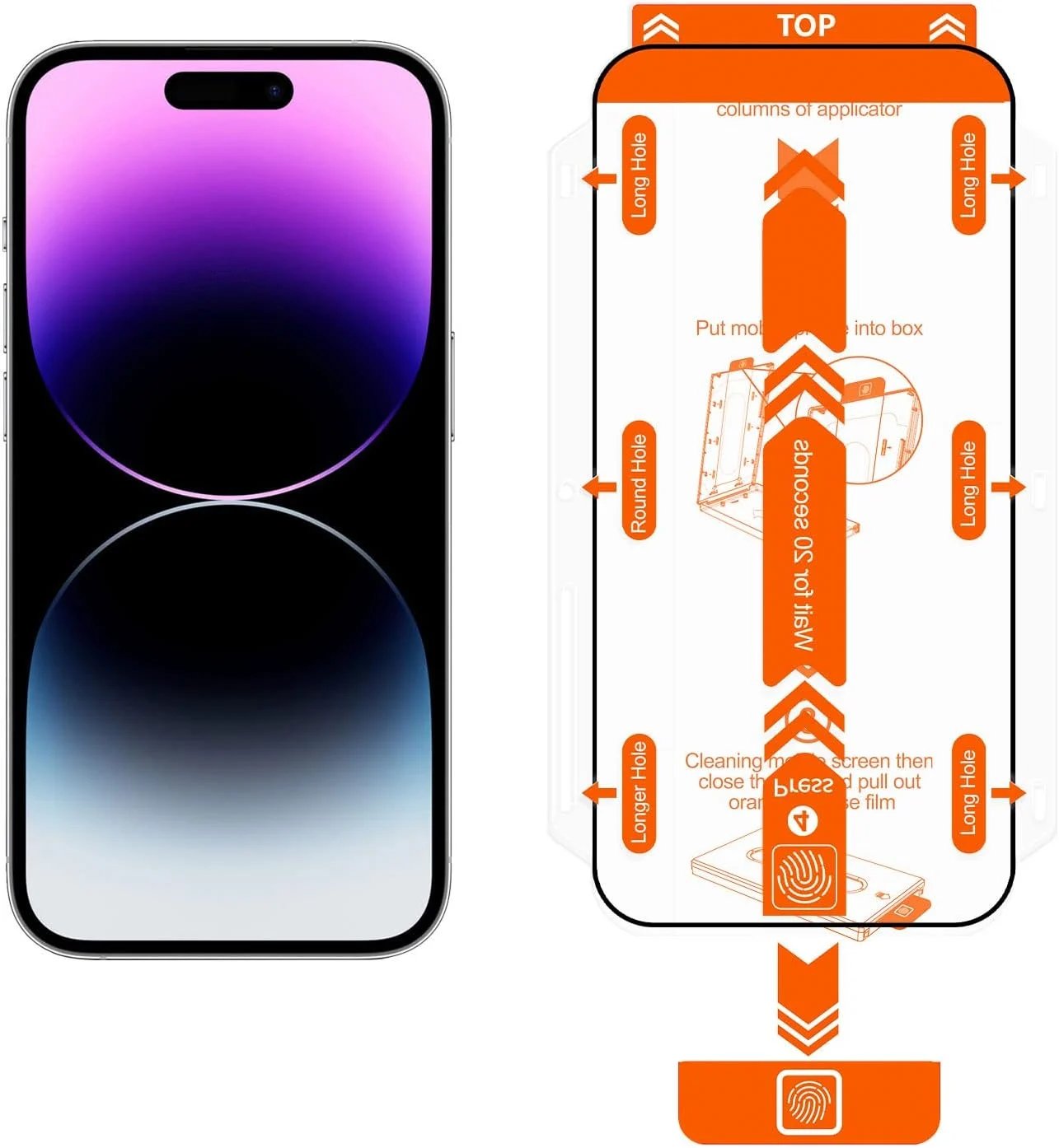 📱2024 Új, automatikusan beállító képernyővédő fólia doboz iPhone-hoz