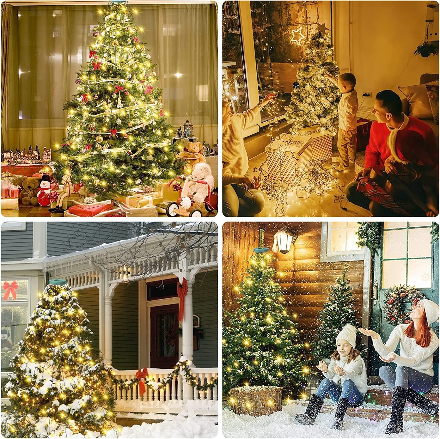 🎁Karácsonyi korai akció 50% kedvezménnyel🎄Karácsonyfa vízesés fények gyűrű