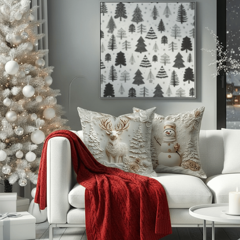 🎅Karácsonyi akció 49% kedvezmény🎄Karácsonyi témájú párnahuzat