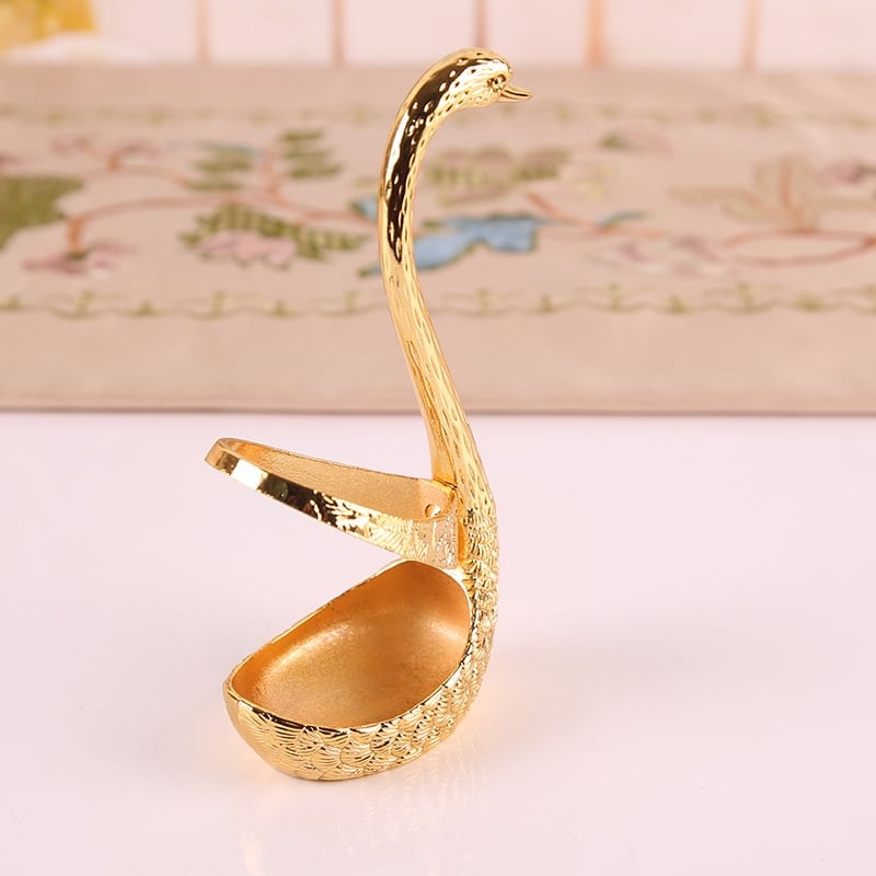 Little Swan kanálkészlet - 6 darabos rozsdamentes acél kanalat és 1 darabos hattyútalpat tartalmaz