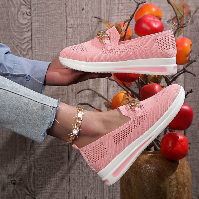 🔥Hot Sale 50% KEDVEZMÉNY - Női szövött, légáteresztő, alkalmi Wedge tornacipő
