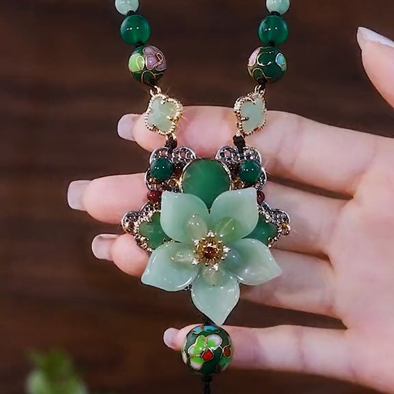 💞 Luxus Lotus Opal nyaklánc és pulóver lánc
