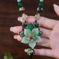 💞 Luxus Lotus Opal nyaklánc és pulóver lánc