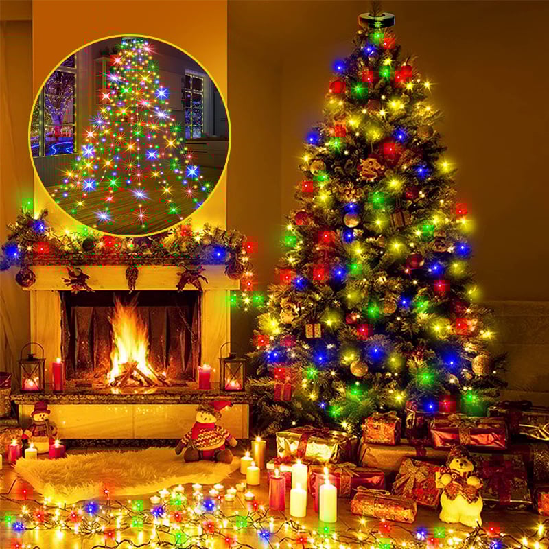 🎁Karácsonyi korai akció 50% kedvezménnyel🎄Karácsonyfa vízesés fények gyűrű