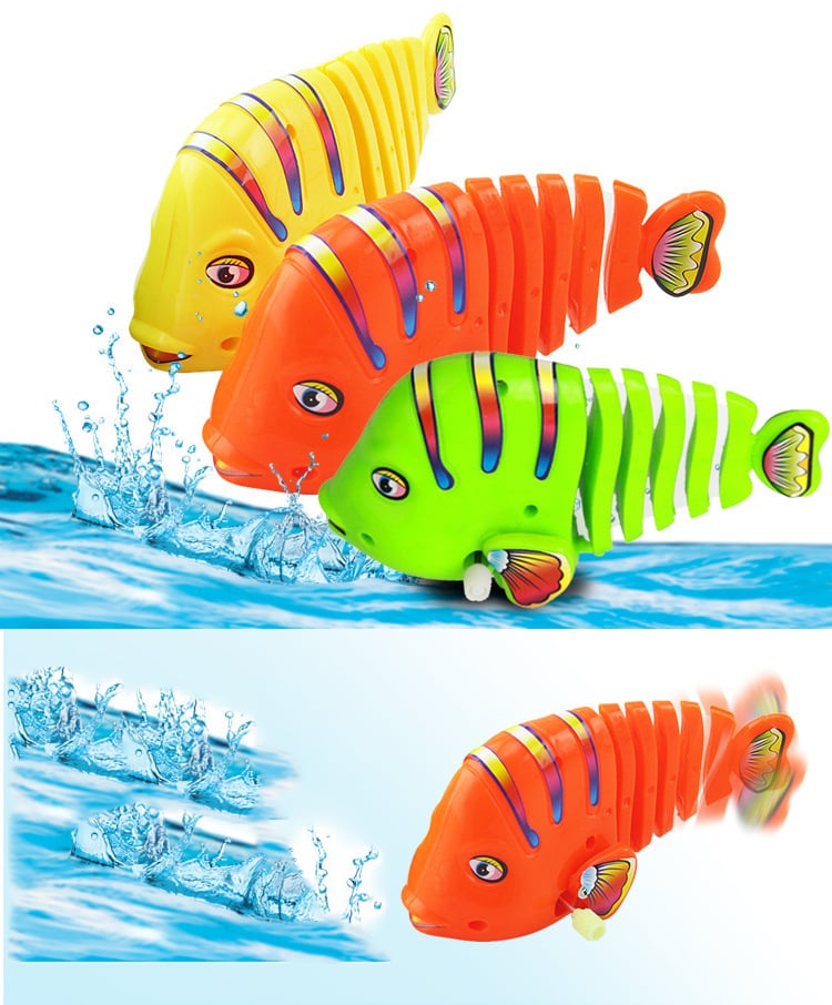 🐟Műanyag, felhúzható, mozgó halas játékok