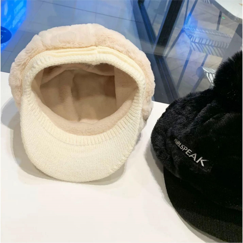 🎁A legjobb ajándék neki🎁👒-Női meleg téli sapka rövid karimájú🥰