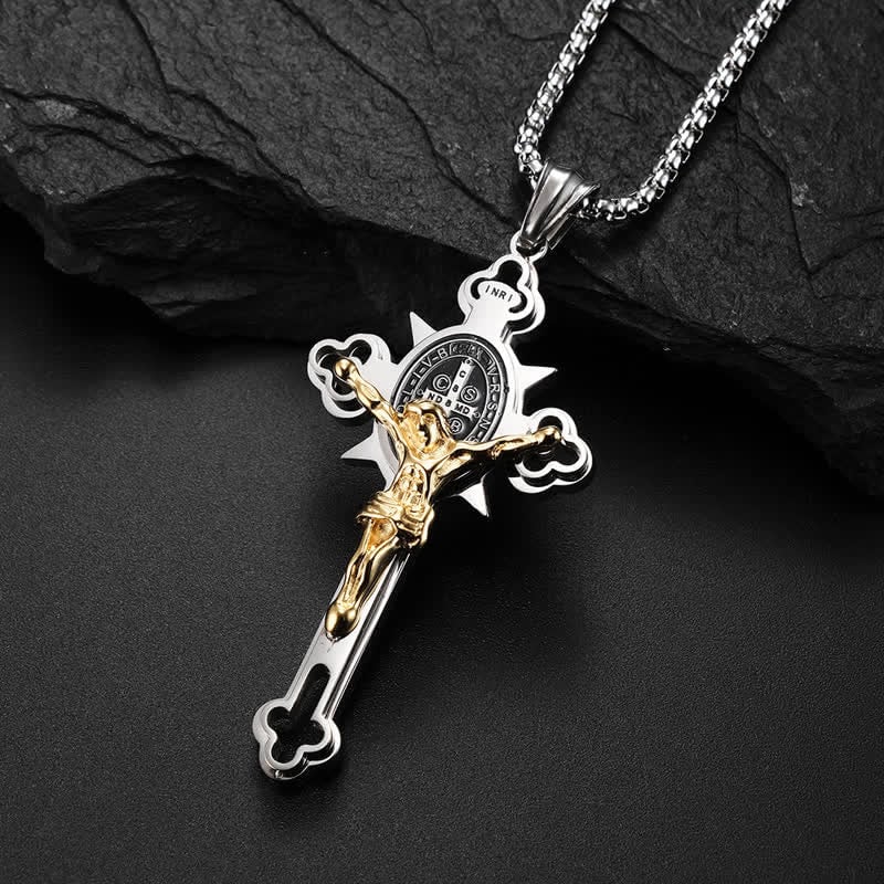 🙏 49% kedvezmény 🙏 Saint Benedict Protection kereszt medál nyaklánc