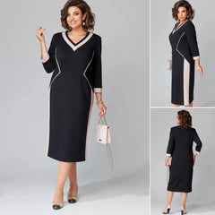 💕[S-5XL] 2024-es új stílusú, magas temperamentumú, elegáns V-nyakú ruha