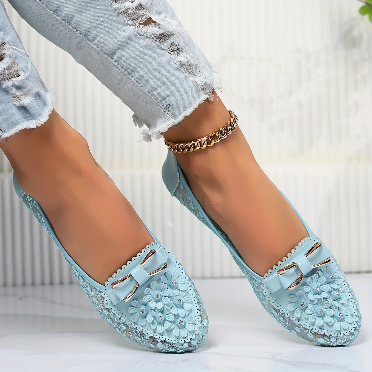 🔥Utolsó nap 50% kedvezménnyel - Elegáns, csipkés, légáteresztő női ortopéd szandál Slip On