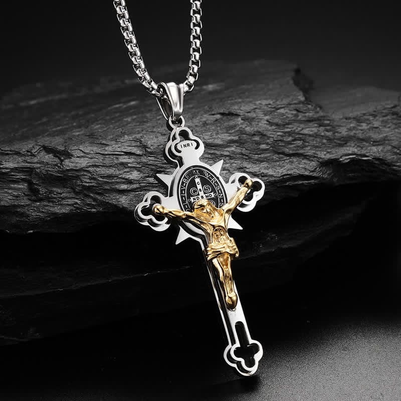 🙏 49% kedvezmény 🙏 Saint Benedict Protection kereszt medál nyaklánc