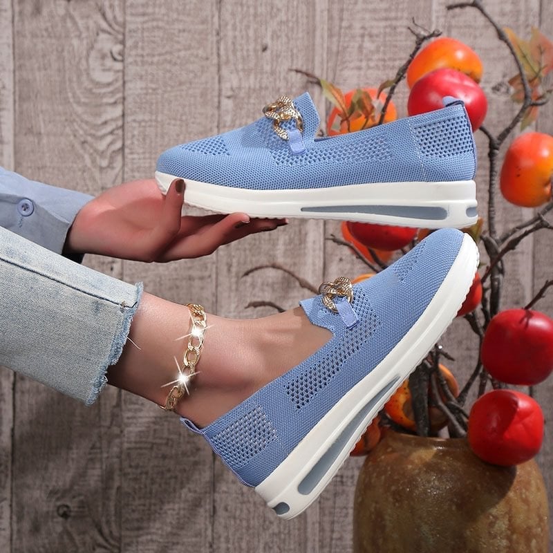 🔥Hot Sale 50% KEDVEZMÉNY - Női szövött, légáteresztő, alkalmi Wedge tornacipő