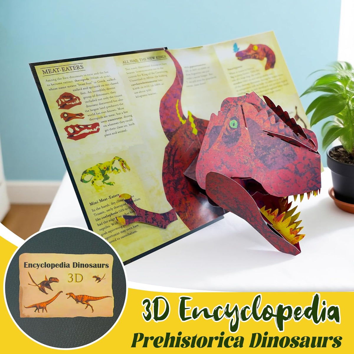 🦖3D enciklopédia Őskori dinoszauruszokról - Gyújtsd be a gyerekek intellektuális megvilágosodási útját! 📚