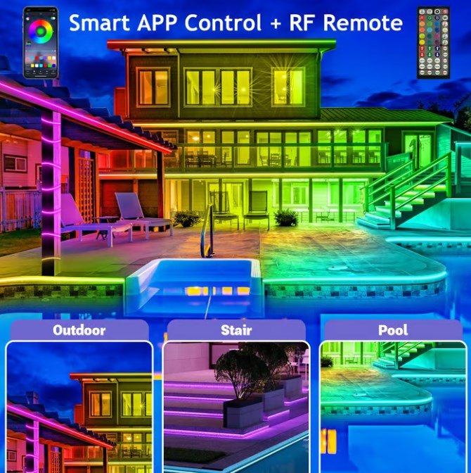 ⏰Utolsó napi kiárusítás🌈 Intelligens Rainbow LED állandó kültéri világítás