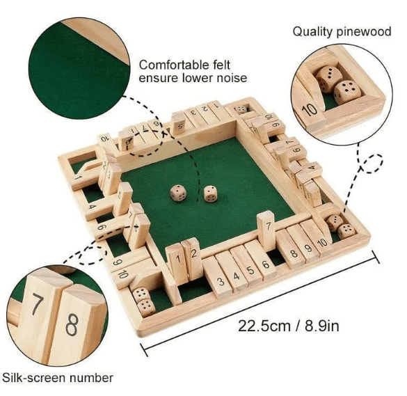 VICCES CSALÁDI JÁTÉKOK-Shut The Box Társasjáték🎲