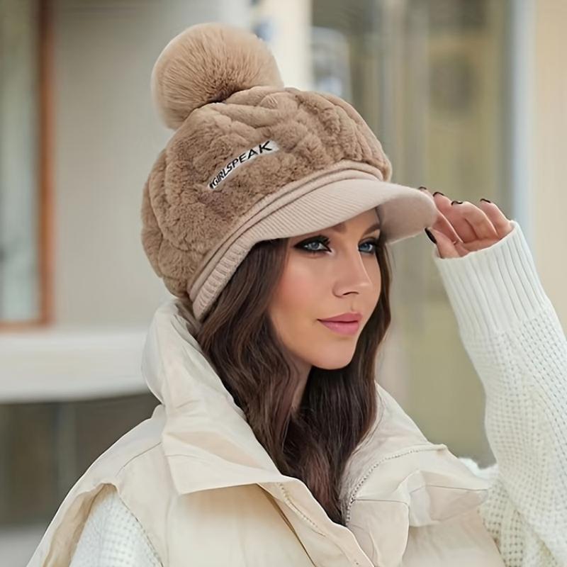 🎁A legjobb ajándék neki🎁👒-Női meleg téli sapka rövid karimájú🥰