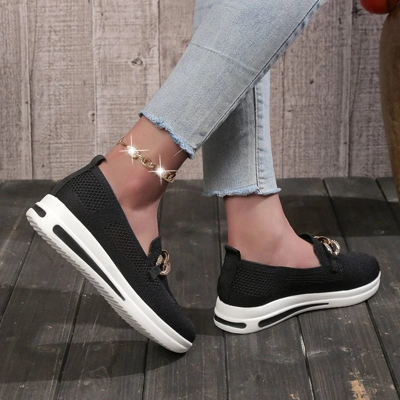 🔥Hot Sale 50% KEDVEZMÉNY - Női szövött, légáteresztő, alkalmi Wedge tornacipő