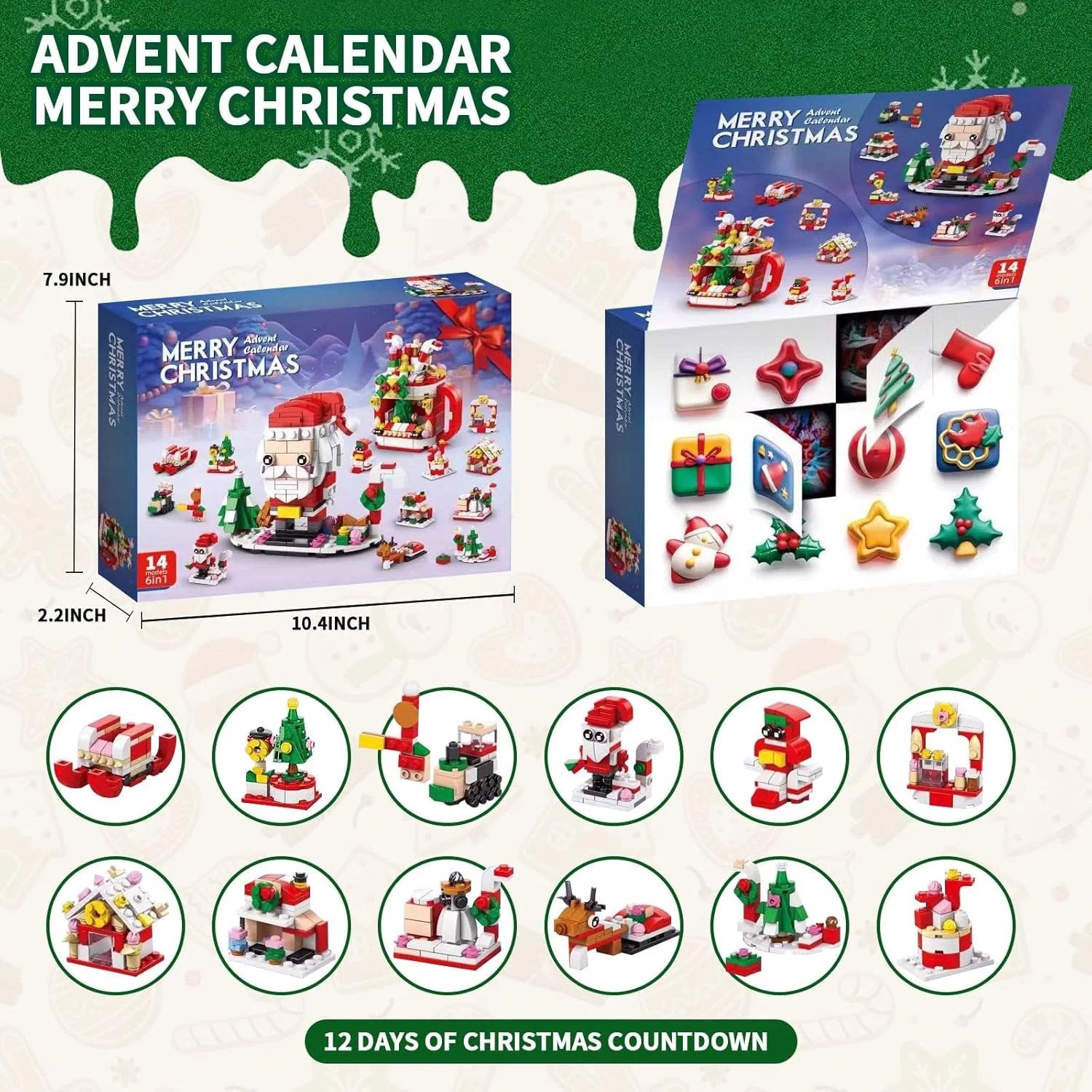 🎅Karácsonyi adventi naptár építőkockák készlet