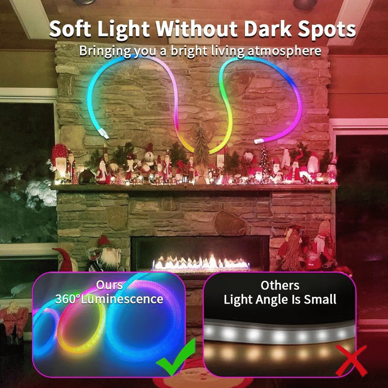 360 fokos intelligens RGB rugalmas szilikon fényszalag