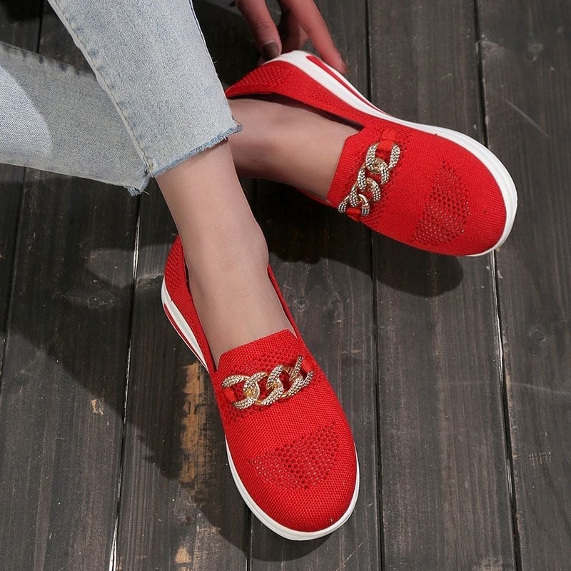 🔥Hot Sale 50% KEDVEZMÉNY - Női szövött, légáteresztő, alkalmi Wedge tornacipő