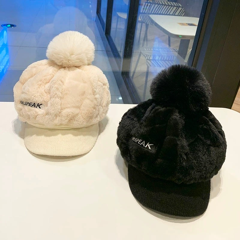 🎁A legjobb ajándék neki🎁👒-Női meleg téli sapka rövid karimájú🥰