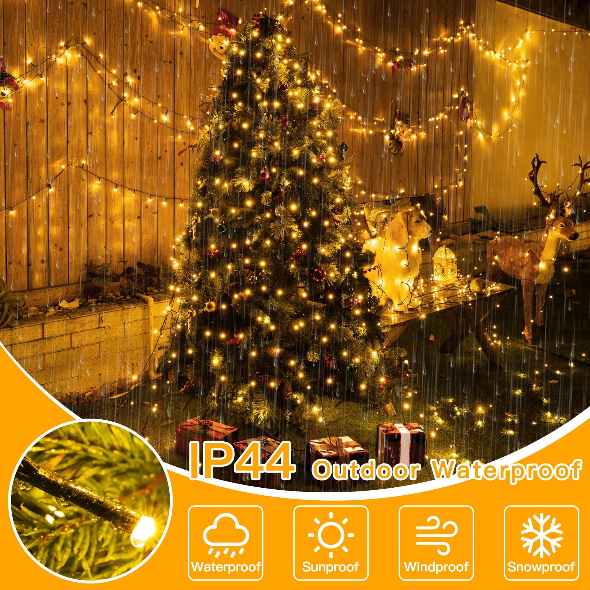 🎁Karácsonyi korai akció 50% kedvezménnyel🎄Karácsonyfa vízesés fények gyűrű