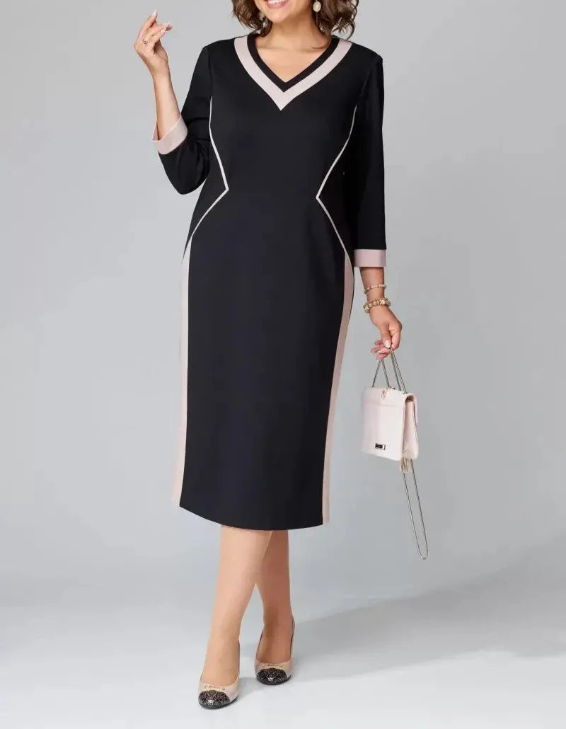 💕[S-5XL] 2024-es új stílusú, magas temperamentumú, elegáns V-nyakú ruha