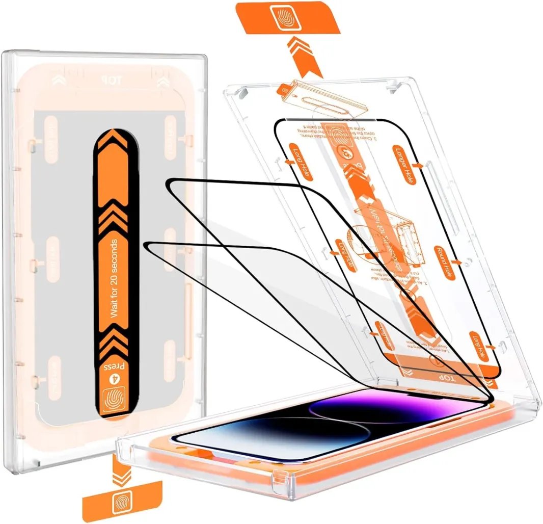 📱2024 Új, automatikusan beállító képernyővédő fólia doboz iPhone-hoz