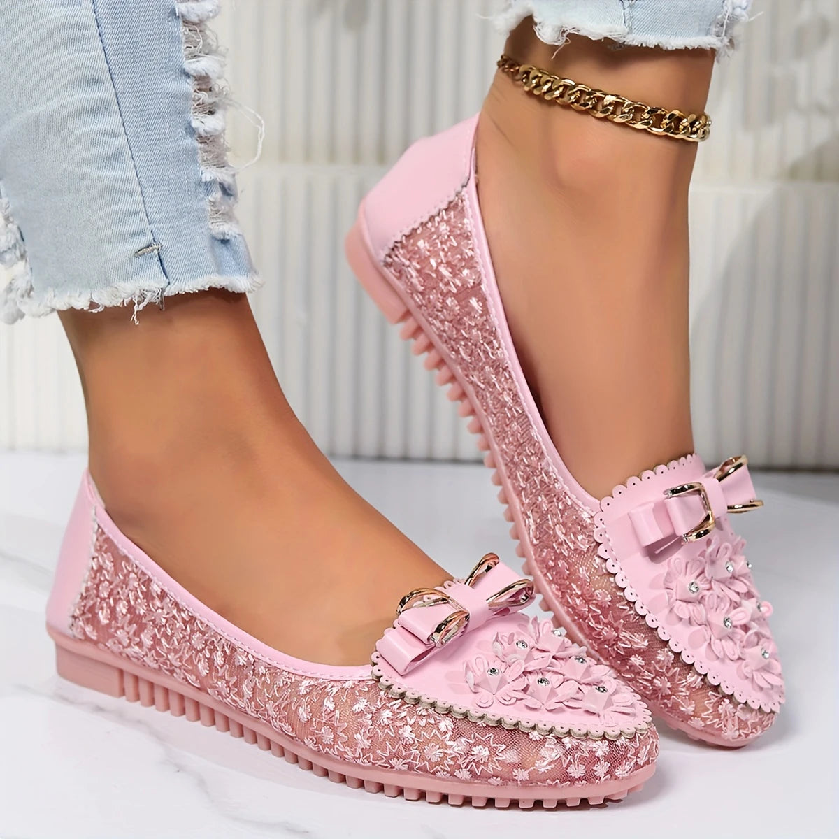 🔥Utolsó nap 50% kedvezménnyel - Elegáns, csipkés, légáteresztő női ortopéd szandál Slip On