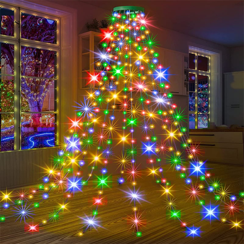 🎁Karácsonyi korai akció 50% kedvezménnyel🎄Karácsonyfa vízesés fények gyűrű