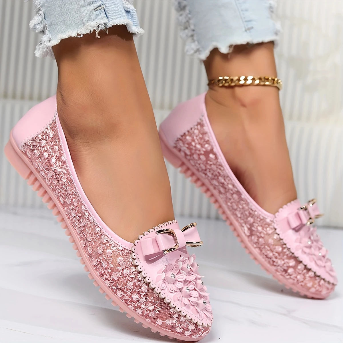 🔥Utolsó nap 50% kedvezménnyel - Elegáns, csipkés, légáteresztő női ortopéd szandál Slip On