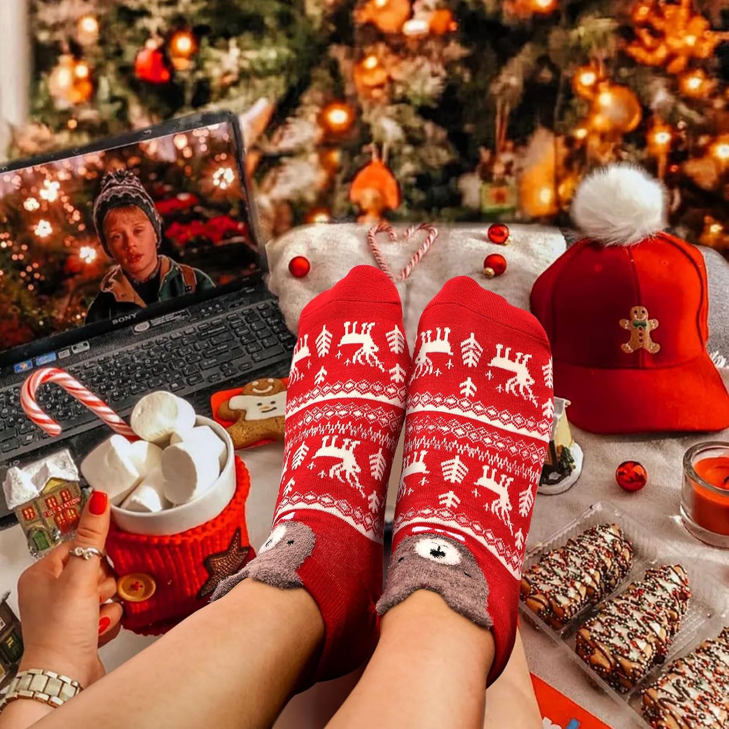 🎄24 pár karácsonyi zokni Adventi naptár karácsonyi zoknik🧦