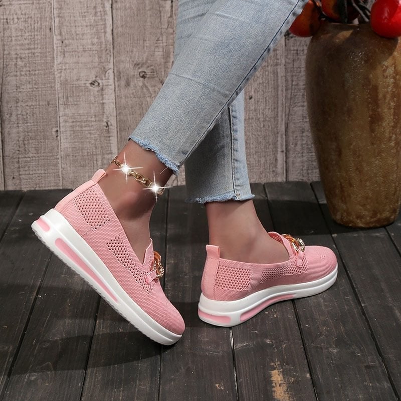 🔥Hot Sale 50% KEDVEZMÉNY - Női szövött, légáteresztő, alkalmi Wedge tornacipő