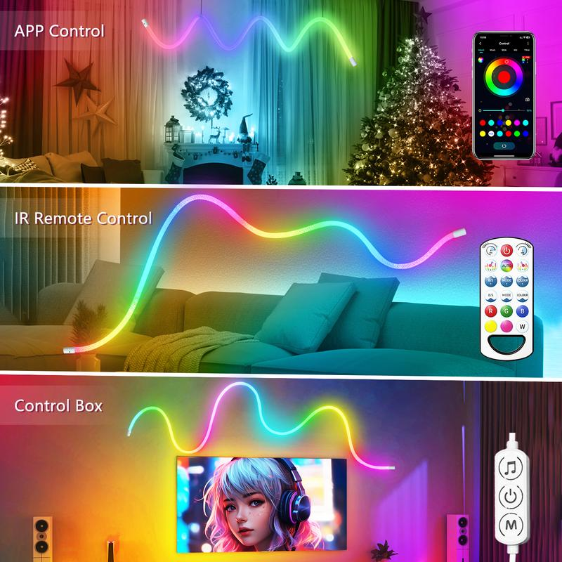 360 fokos intelligens RGB rugalmas szilikon fényszalag
