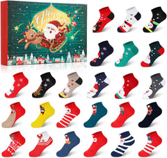 🎄24 pár karácsonyi zokni Adventi naptár karácsonyi zoknik🧦