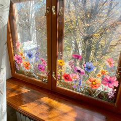 ✨UTOLSÓ NAP 70% KEDVEZMÉNY - 💐Színes virágcsokor ablakmatrica🖼️(szabadon méretre vágva)