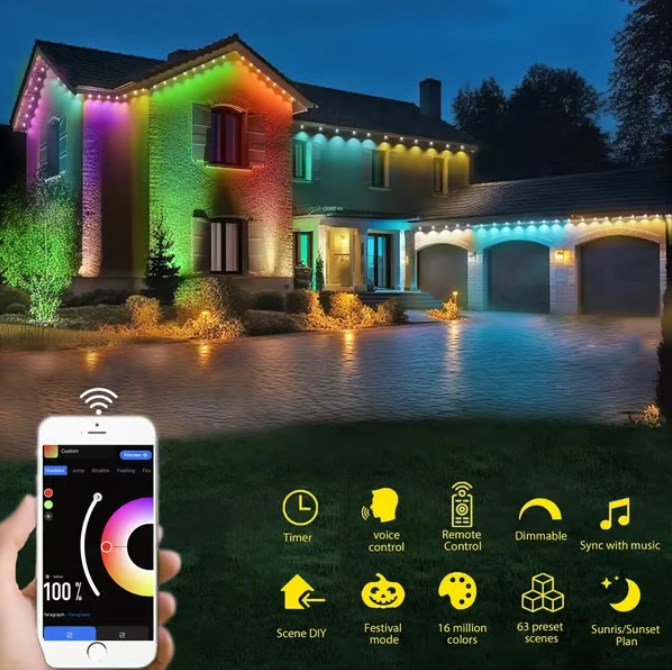 ⏰Utolsó napi kiárusítás🌈 Intelligens Rainbow LED állandó kültéri világítás