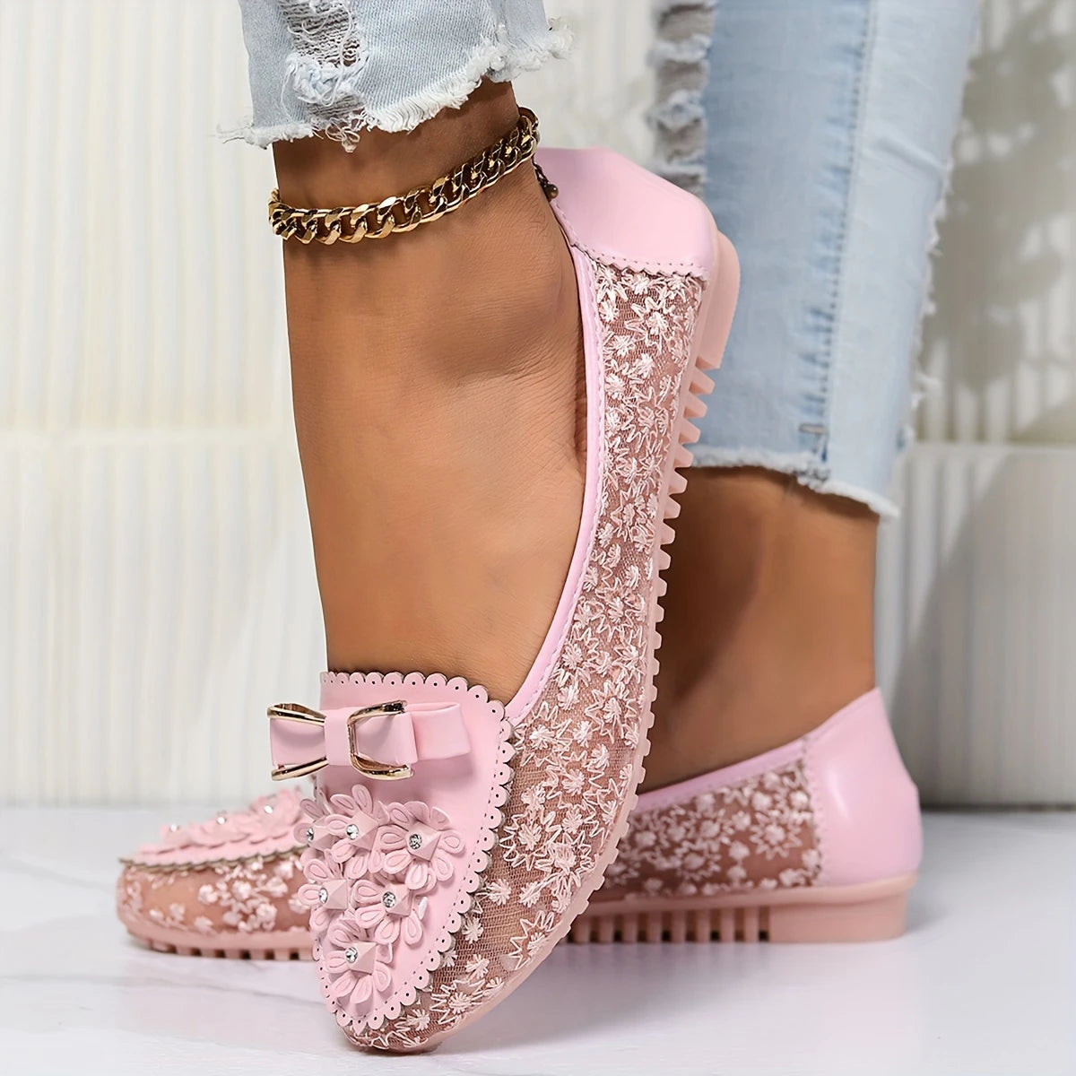 🔥Utolsó nap 50% kedvezménnyel - Elegáns, csipkés, légáteresztő női ortopéd szandál Slip On