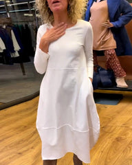 👗✨[S-3XL]Egyszínű kötött hosszú ruha