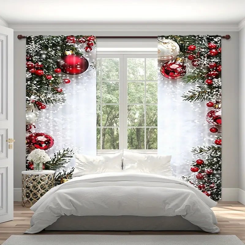 🎅Karácsonyi akció 49% kedvezmény🎄Karácsonyi témájú függönyök