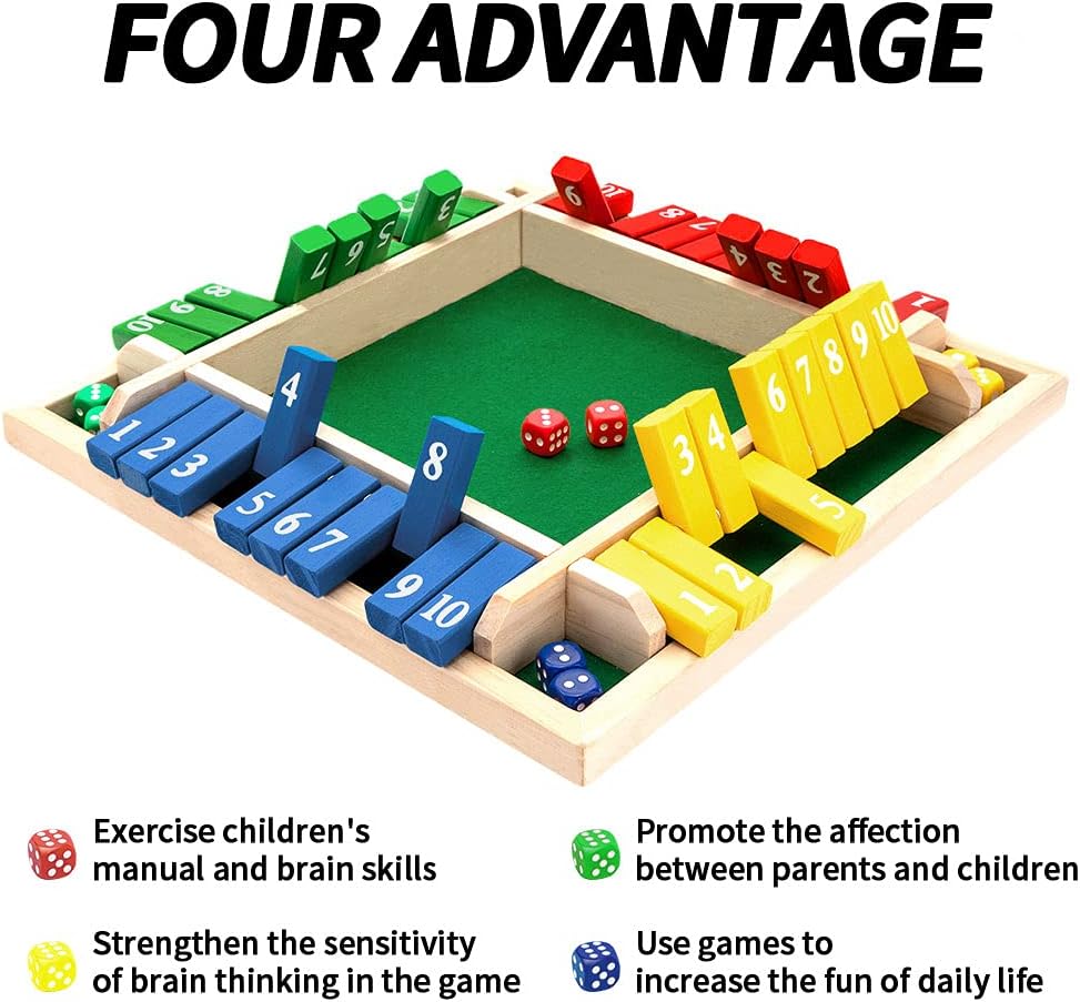 VICCES CSALÁDI JÁTÉKOK-Shut The Box Társasjáték🎲