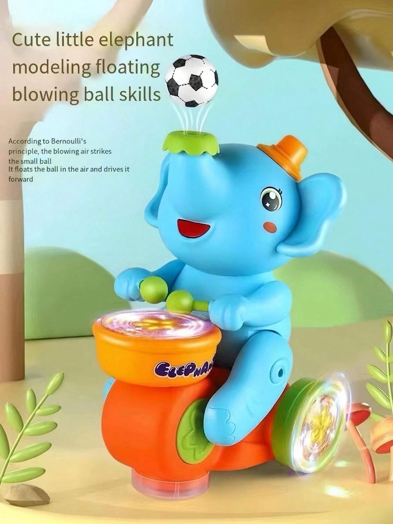 Zenés sétáló elefánt dobos játék