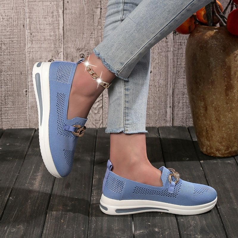 🔥Hot Sale 50% KEDVEZMÉNY - Női szövött, légáteresztő, alkalmi Wedge tornacipő