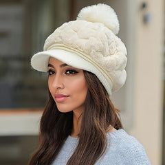 🎁A legjobb ajándék neki🎁👒-Női meleg téli sapka rövid karimájú🥰